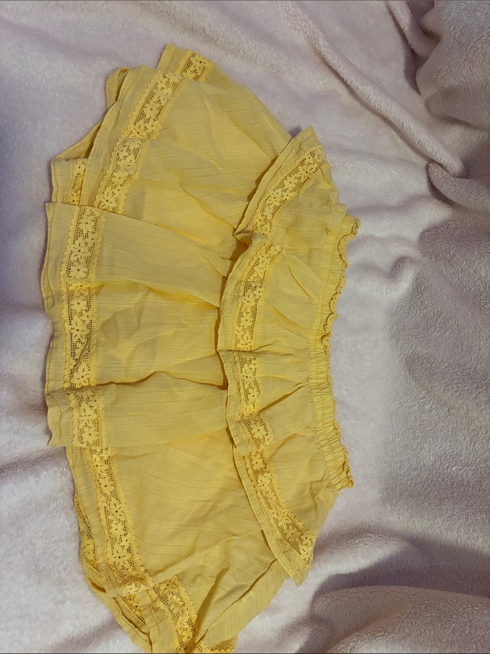 Target Yellow Tiered Ruffle Lace Mini Skirt